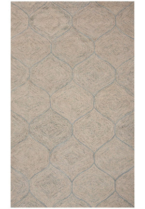 Alora Decor London Hand-Tufted Wool Rug With Soft Trellis Pattern In Green And White For Casual Elegance Indoors 3' x 5' LONLD100900300305