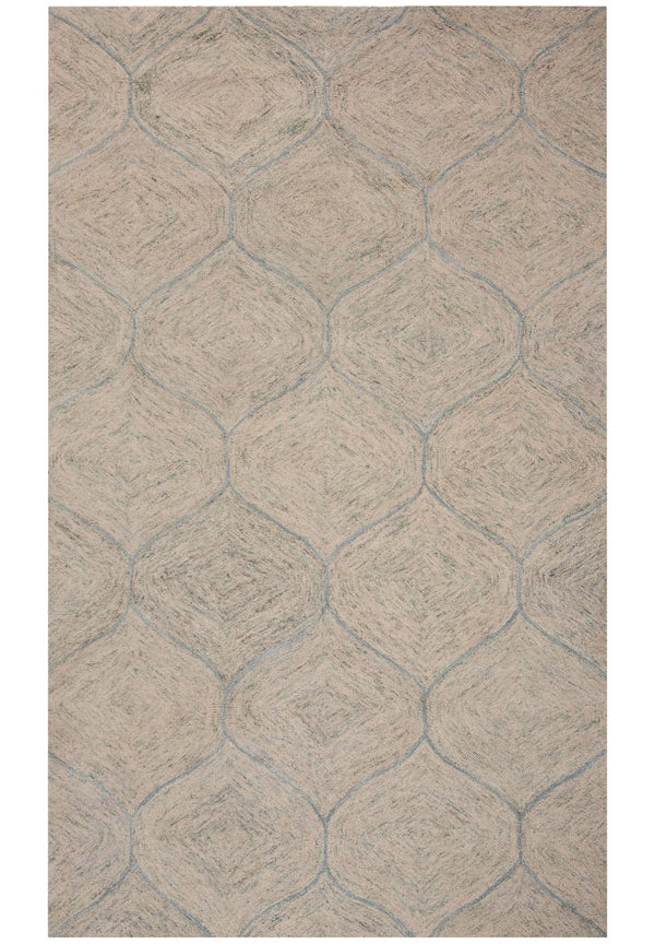 Alora Decor London Hand-Tufted Wool Rug With Soft Trellis Pattern In Green And White For Casual Elegance Indoors 3' x 5' LONLD100900300305