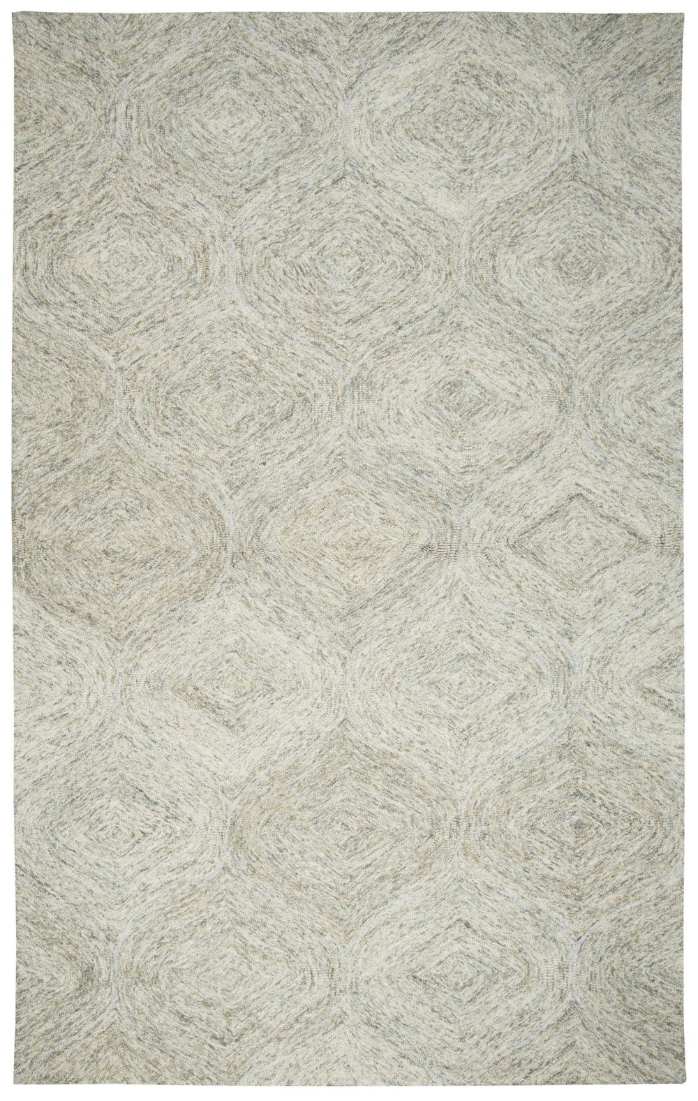 Alora Decor London Hand-Tufted Beige Trellis Wool Rug With Plush Dense Pile And Subtle Tonal Dye Variation 5' x 8' LONLD101000040508