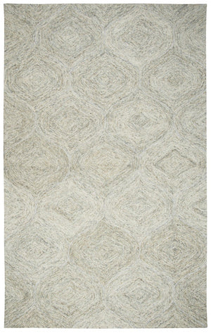 Alora Decor London Hand-Tufted Beige Trellis Wool Rug With Plush Dense Pile And Subtle Tonal Dye Variation 5' x 8' LONLD101000040508