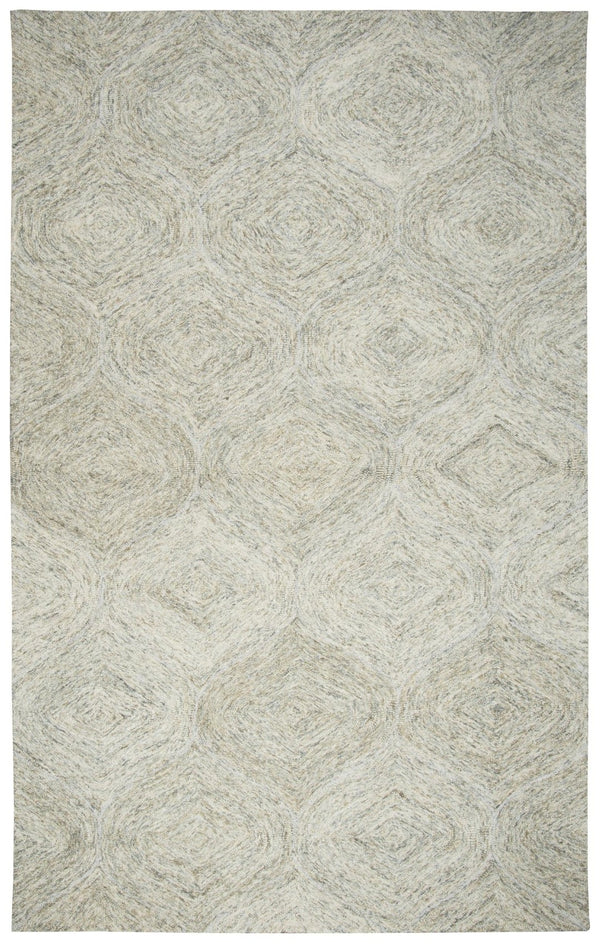 Alora Decor London Hand-Tufted Beige Trellis Wool Rug With Plush Dense Pile And Subtle Tonal Dye Variation 5' x 8' LONLD101000040508