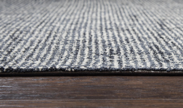 Alora Decor London Black Runner Rug Hand-Tufted 100% Wool Tweed-Texture 2'6"X8' Durable Hallway Entryway Accent LONLD101306372608