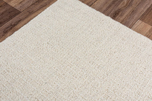 Alora Decor London Hand-Tufted White Wool Runner — 100% Natural Wool, Textured Loop Pile, Durable For Hallways LONLD101793932608
