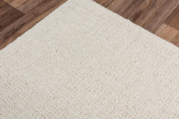 Alora Decor London Hand-Tufted White Wool Runner — 100% Natural Wool, Textured Loop Pile, Durable For Hallways LONLD101793932608