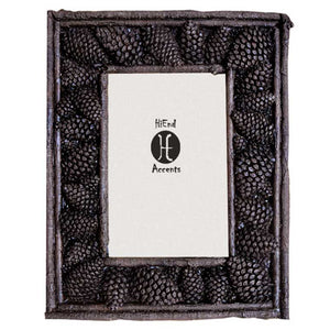 Hiend Accents Carved Pine Cone Picture Frame - Handcrafted Rustic Decor For Cherished Memories In Your Home Multi Resin Ld1203-80-oc