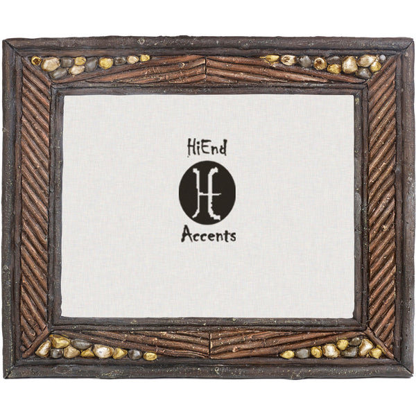 Hiend Accents River Rock Picture Frame Set - Rustic Elegance For Cherished Memories And Unique Home Decor  Frame Ld1207-46-oc