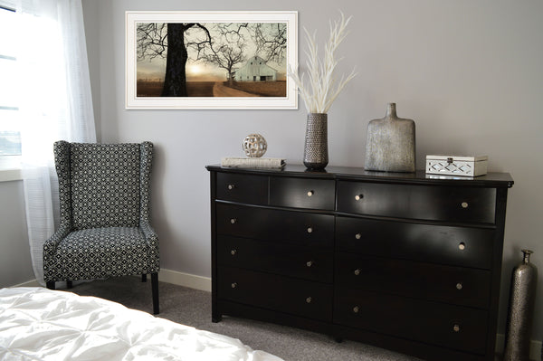 English Elm "millersburg Sunrise" Lori Deiter Pastoral Framed Wall Art with White Gallery Frame B06786001