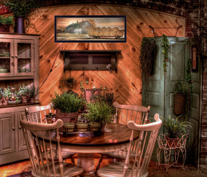 English Elm "sunset on the Farm" Lori Deiter Framed Wall Art Black Wood Farmhouse Print B06786027