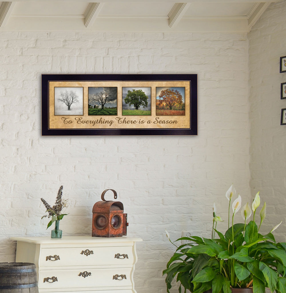English Elm "there is a Season" Lori Deiter Framed Canvas Art Matte Black Wood Living Room Wall B06786032
