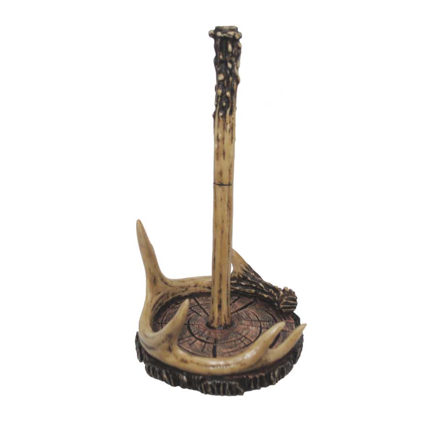 Hiend Accents Antler Paper Towel Holder - Rustic Kitchen Decor With Unique Nature-inspired Design And Durability Tan Resin Ld6000