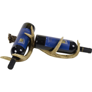 Hiend Accents Antler Wine Rack - Hand-painted Rustic Decor For Home Bar, Lodge Style, And Nature-inspired Spaces Brown,Tan Resin Ld6010