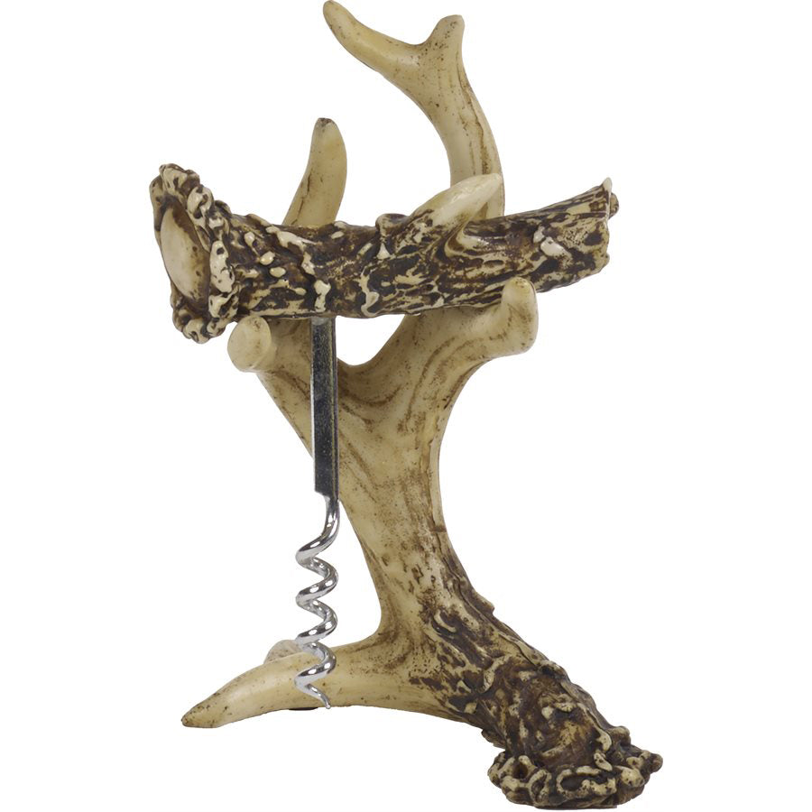 Hiend Accents Antler Cork Screw Set - Rustic Charm For Wine Lovers, Hand-painted Resin Design, Perfect Gift Multi Resin Ld6011
