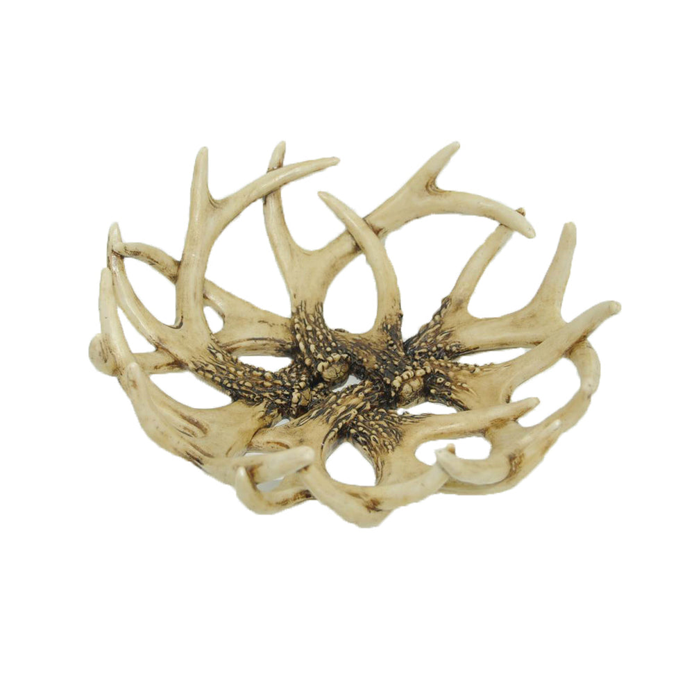 Hiend Accents Antler Faux Decorative Tray - Stylish Centerpiece For Home Decor, Easy Maintenance, Versatile Design Tan Polyresin Ld6014