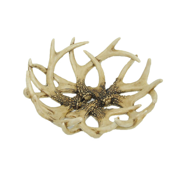 Hiend Accents Antler Faux Decorative Tray - Stylish Centerpiece For Home Decor, Easy Maintenance, Versatile Design Tan Polyresin Ld6014