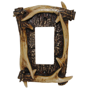 Hiend Accents Antler Single Rocker Wall Plate - Rustic Deer-themed Home Decor For Nature Lovers And Enthusiasts Brown Resin Ld8200-sr-oc