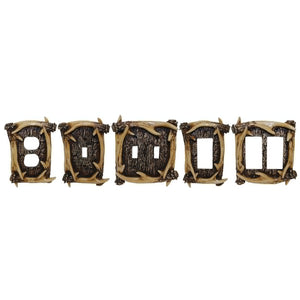 Hiend Accents Antler Single Rocker Wall Plate - Rustic Deer-themed Home Decor For Nature Lovers And Enthusiasts Brown Resin Ld8200-sr-oc