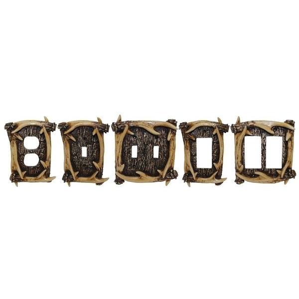 Hiend Accents Antler Single Rocker Wall Plate - Rustic Deer-themed Home Decor For Nature Lovers And Enthusiasts Brown Resin Ld8200-sr-oc