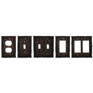 Hiend Accents Pine Bark Single Wall Switch Plate - Rustic Hand-painted Design For Cozy Home Decor Ideas Multi Resin Ld8204-ss-oc