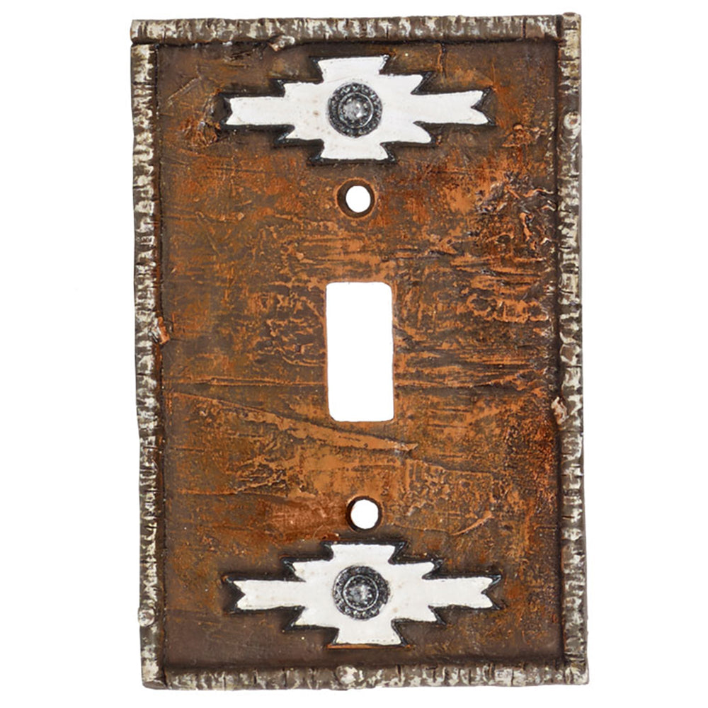 Hiend Accents Socorro Single Wall Switch Plate - Hand-painted Southwestern Design For Chic Home Decor Finishing Touch Multi Resin Ld8207-ss-oc