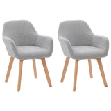 Aaliyah Upholstered Side Chair in Light Grey - Set of 2