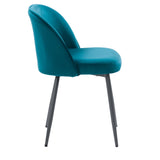 CorLiving Ayla Velvet Upholstered Side Chair in Teal Teal LDL-201-C
