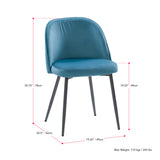 CorLiving Ayla Velvet Upholstered Side Chair in Blue Blue LDL-202-C