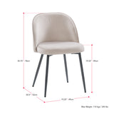 CorLiving Ayla Velvet Upholstered Side Chair in Greige Greige LDL-203-C