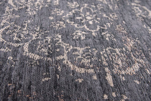 Louis de Pootere Fading World Medallion 100% PET Poly Mechanically Woven Jacquard Flatweave Traditional / Oriental Rug Mineral Black 9'2" x 12'10"