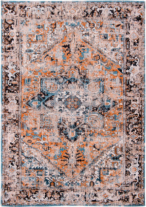 Louis de Pootere Antiquarian Heriz 100% PET Poly Mechanically Woven Jacquard Flatweave Traditional / Oriental Rug Seray Orange 9'2" x 12'10"