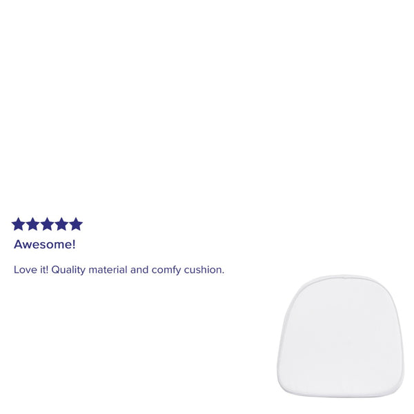 English Elm August Kids Soft White Chiavari Chair Cushion - Cozy, Removable Cover, Easy Clean, Perfect for Events! LE-1-WH-KD-GG