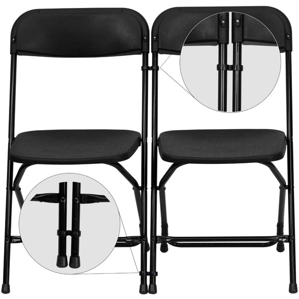 English Elm Lowe Ganging Clips for Folding Chairs - Set of 2 for Neat, Secure Seating in Any Venue Black LE-3-BK-GANG-GG
