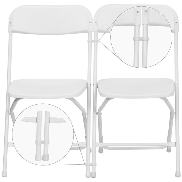 English Elm Lowe Ganging Clips for Folding Chairs - Set of 2 for Neat, Secure Seating in Any Venue White LE-3-WHITE-GANG-GG