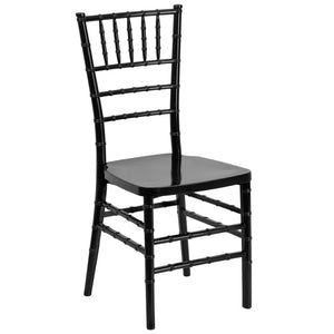 English Elm HERCULES Premium Stacking Chiavari Chair - Elegant Resin Seating for Weddings, Events & Rentals Black LE-BLACK-GG