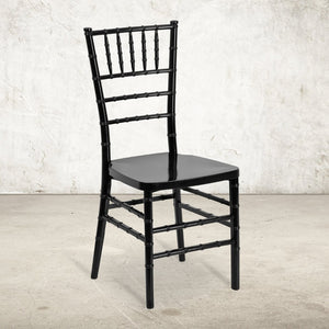 English Elm HERCULES Premium Stacking Chiavari Chair - Elegant Resin Seating for Weddings, Events & Rentals Black LE-BLACK-GG