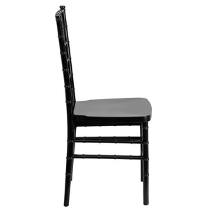 English Elm HERCULES Premium Stacking Chiavari Chair - Elegant Resin Seating for Weddings, Events & Rentals Black LE-BLACK-GG