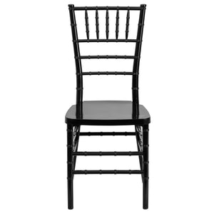 English Elm HERCULES Premium Stacking Chiavari Chair - Elegant Resin Seating for Weddings, Events & Rentals Black LE-BLACK-GG