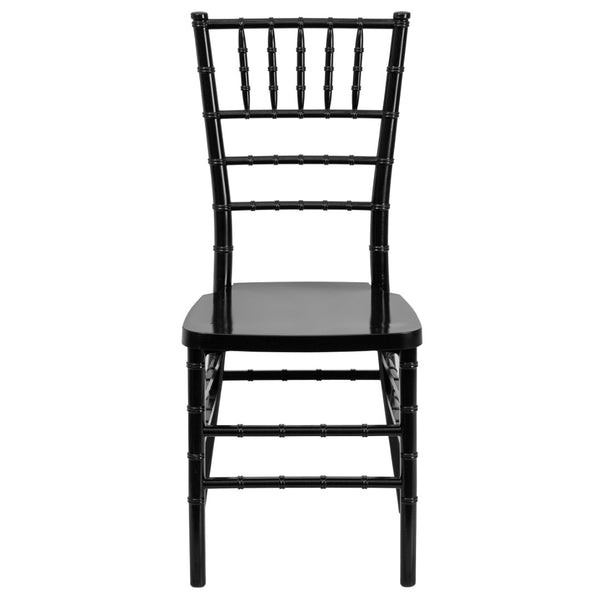 English Elm HERCULES Premium Stacking Chiavari Chair - Elegant Resin Seating for Weddings, Events & Rentals Black LE-BLACK-GG