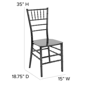 English Elm HERCULES Series Stacking Chiavari Chair - Elegant, Durable Seating for Events with Compact Storage Options Black LE-BLACK-M-GG