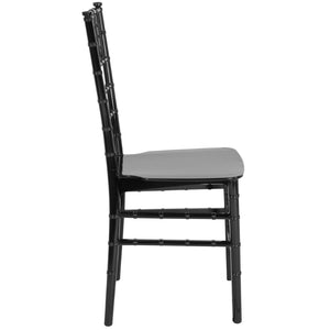 English Elm HERCULES Series Stacking Chiavari Chair - Elegant, Durable Seating for Events with Compact Storage Options Black LE-BLACK-M-GG