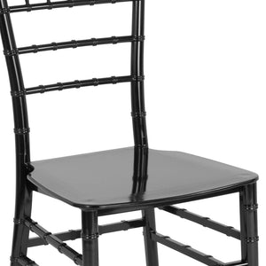 English Elm HERCULES Series Stacking Chiavari Chair - Elegant, Durable Seating for Events with Compact Storage Options Black LE-BLACK-M-GG