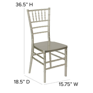 English Elm HERCULES Premium Stacking Chiavari Chair - Elegant Resin Seating for Weddings, Events & Rentals Champagne LE-CHAMP-GG