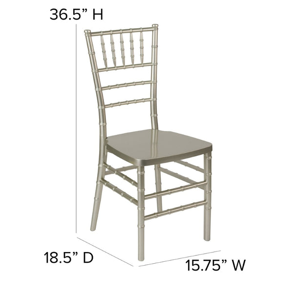 English Elm HERCULES Premium Stacking Chiavari Chair - Elegant Resin Seating for Weddings, Events & Rentals Champagne LE-CHAMP-GG