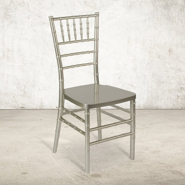English Elm HERCULES Premium Stacking Chiavari Chair - Elegant Resin Seating for Weddings, Events & Rentals Champagne LE-CHAMP-GG