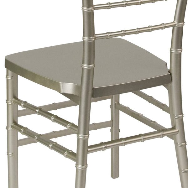 English Elm HERCULES Premium Stacking Chiavari Chair - Elegant Resin Seating for Weddings, Events & Rentals Champagne LE-CHAMP-GG