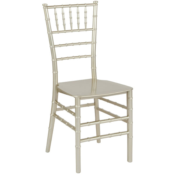 English Elm HERCULES Series Stacking Chiavari Chair - Elegant, Durable Seating for Events with Compact Storage Options Champagne LE-CHAMP-M-GG