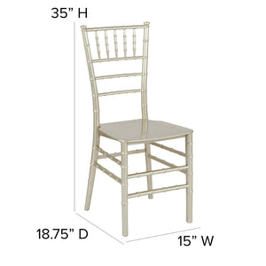 English Elm HERCULES Series Stacking Chiavari Chair - Elegant, Durable Seating for Events with Compact Storage Options Champagne LE-CHAMP-M-GG
