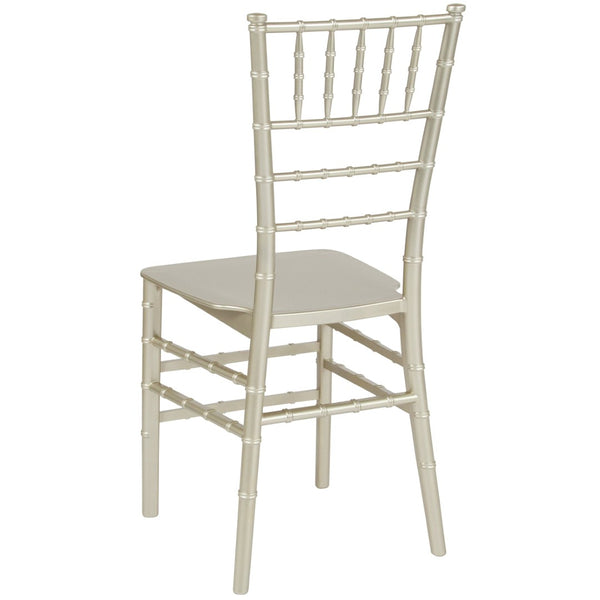 English Elm HERCULES Series Stacking Chiavari Chair - Elegant, Durable Seating for Events with Compact Storage Options Champagne LE-CHAMP-M-GG