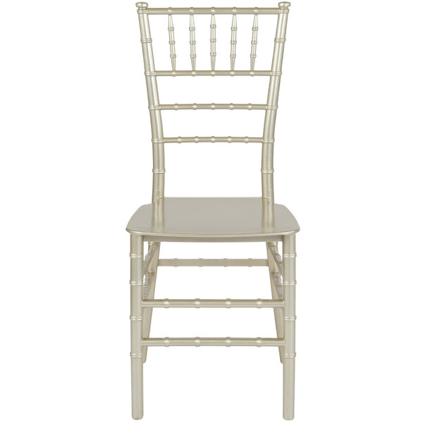 English Elm HERCULES Series Stacking Chiavari Chair - Elegant, Durable Seating for Events with Compact Storage Options Champagne LE-CHAMP-M-GG