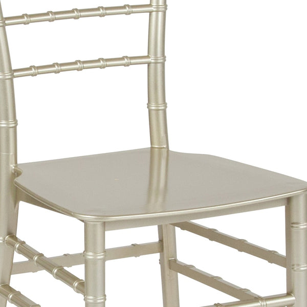 English Elm HERCULES Series Stacking Chiavari Chair - Elegant, Durable Seating for Events with Compact Storage Options Champagne LE-CHAMP-M-GG