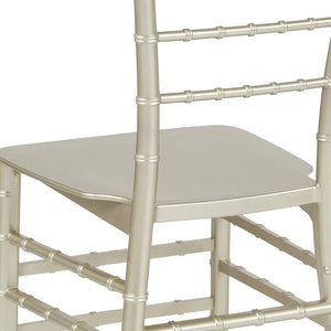 English Elm HERCULES Series Stacking Chiavari Chair - Elegant, Durable Seating for Events with Compact Storage Options Champagne LE-CHAMP-M-GG